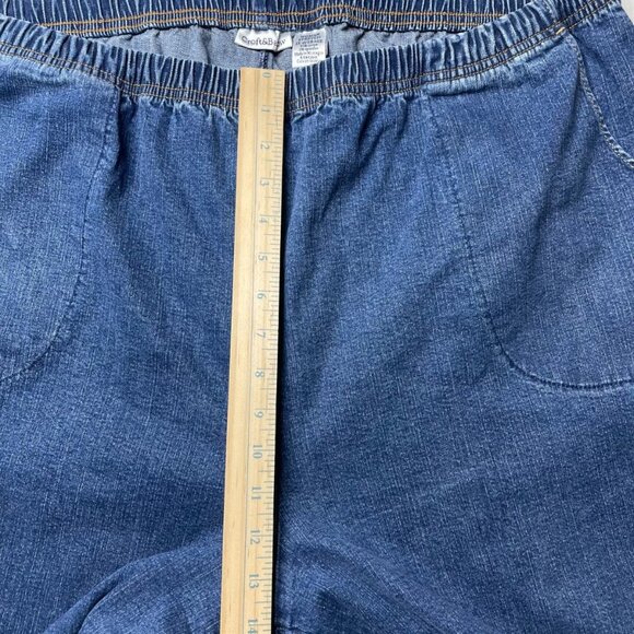 Croft & Barrow Womens Denim Blue High Rise Stretch Pull On Straight Jeans Sz 3X - Picture 7 of 9